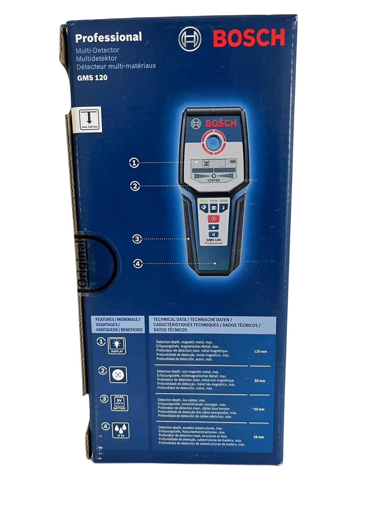 BOSCH GMS120 Wall detector to detect metal steel wire measuring tool Professional Measuring Wire / Wood / Copper / Metal