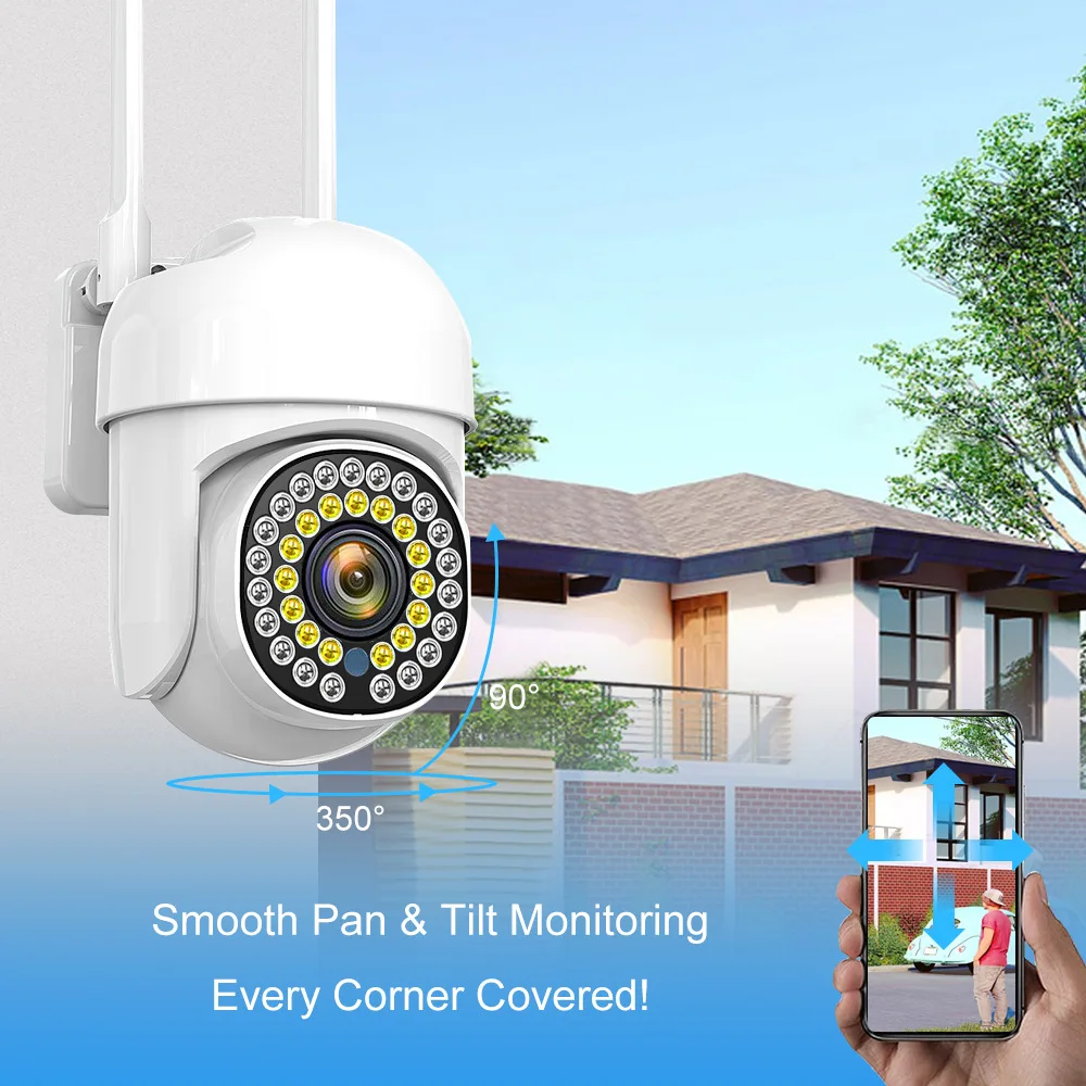 

2MP 1080P V380 APP Full Color Motion Detection WIFI PTZ IP Camera AI Humanoid Home Security CCTV Intercom Baby Monitor