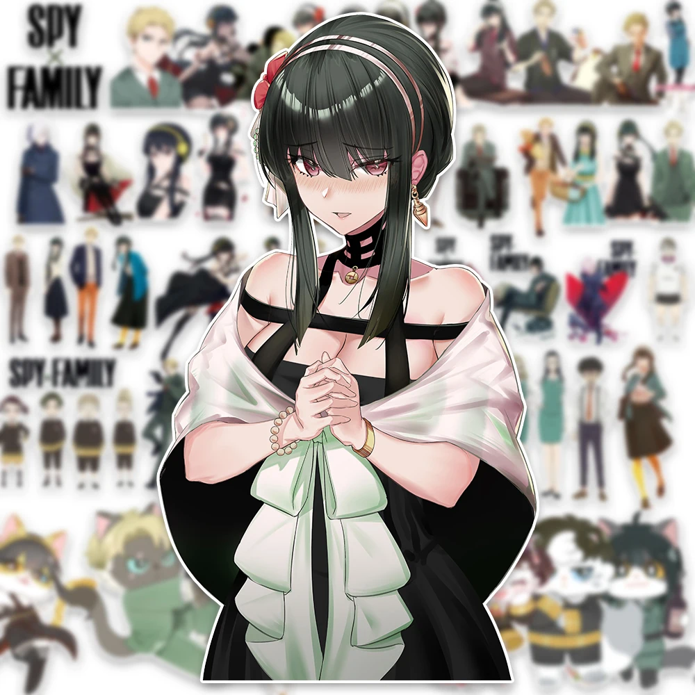 

DIY 60 шт. мультфильм SPYxFAMILY граффити наклейки Сумерки Yor Forger аниме чемодан ноутбук холодильник милые декоративные наклейки