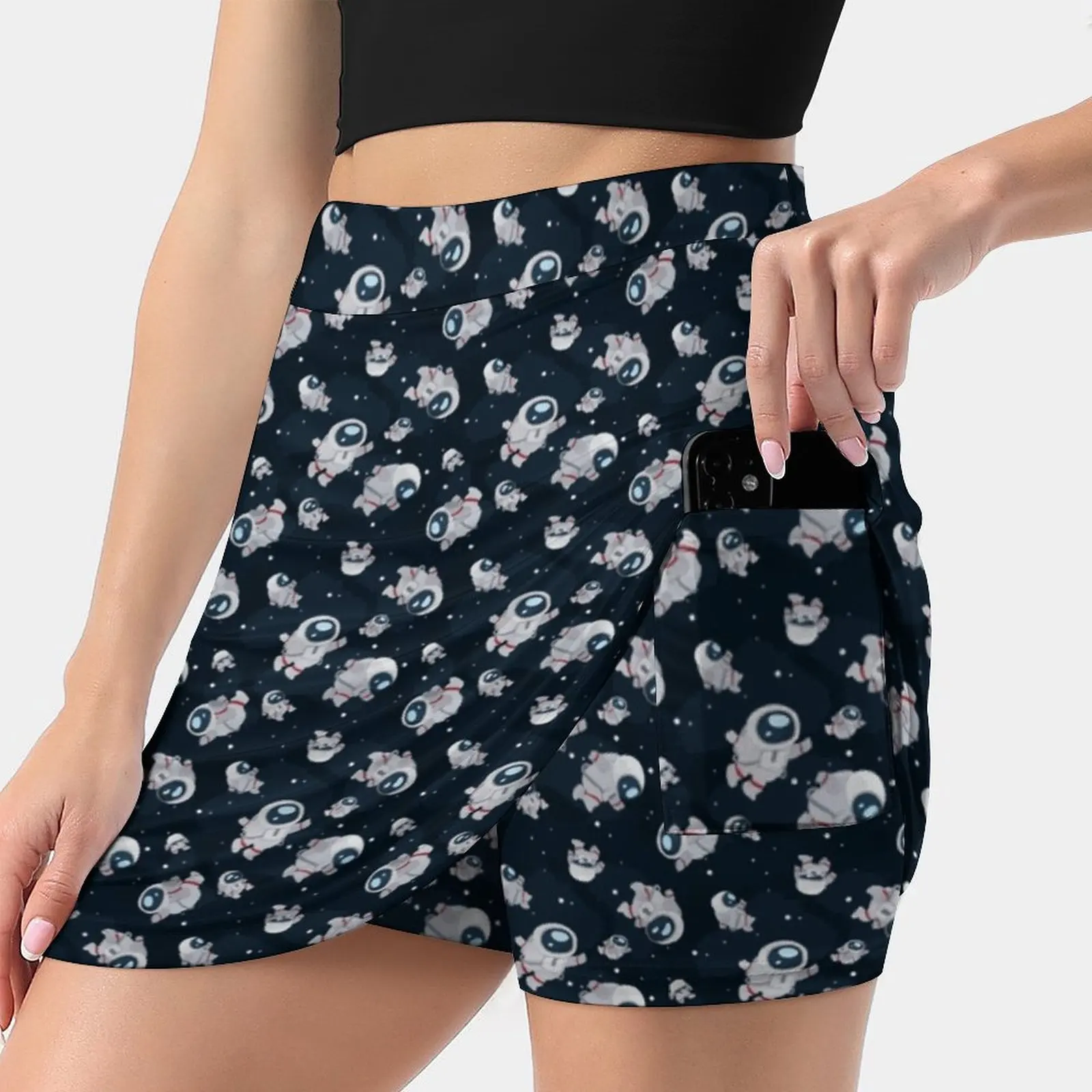 Floating Astronauts Women's skirt With Pocket Vintage Skirt Printing A Line Skirts Summer Clothes Astronaut Space Float Cute