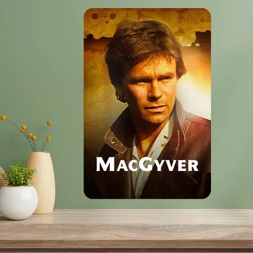 Placa de Metal do Programa Clássico de TV MacGyver