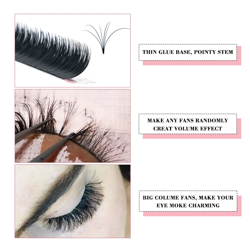 MASSCAKU New Arrival Auto Fans Camellia Individual Lashes Extensions C CC D DD Curl 8-20mm Single/Mixed Length Eyelashes Supply