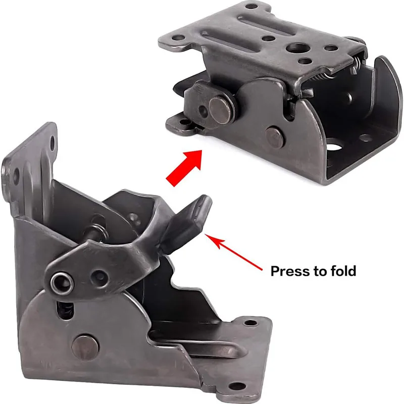 2/4Pcs Foldable Bracket Folding Locking Hinge Lock Extension Support Bracket Self-Lock Hinge with Screws for Table Bed Leg Feet
