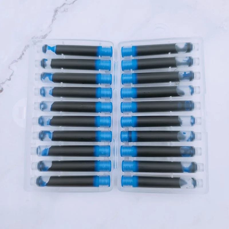 20 Pçs/set AIHAO INK021 Rilakkuma Caixa de Garrafa Azul Apagável Caneta Recargas De Cartuchos De Tinta Preto/Azul Escuro Escola Suprimentos