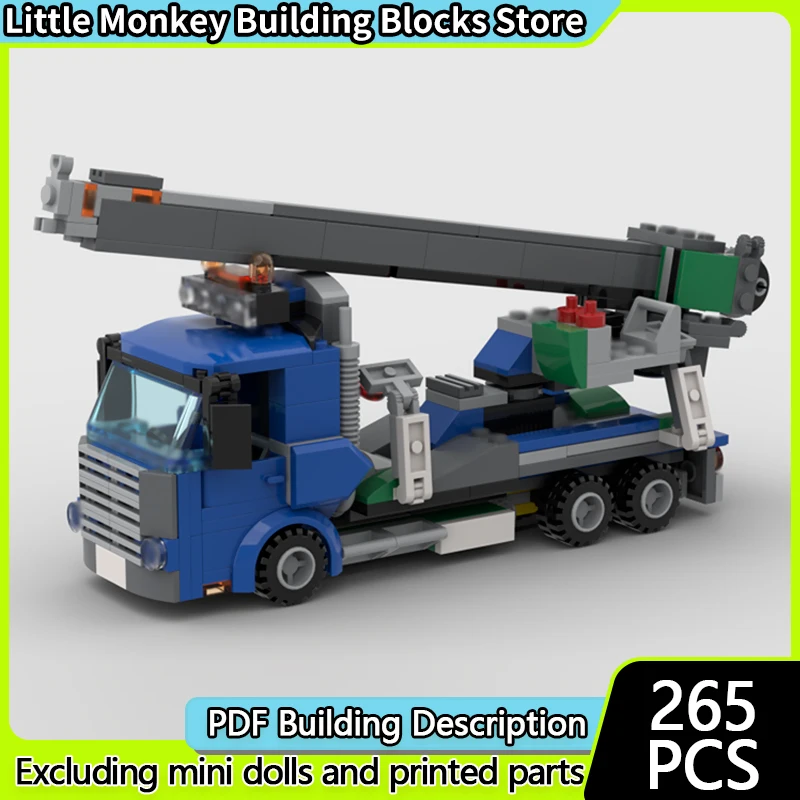 

City Car Model MOC Building Bricks Truck With Mobile Crane Modular Technology Children Holiday Gifts Assemble Toys Suit
