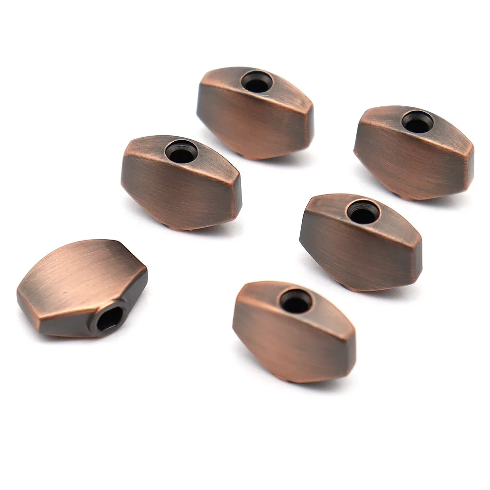 6 Stück Gitarren-Stimmkopf-Knöpfe, Metall-Stimmschlüssel, kleine quadratische Knöpfe, Kopf 3 Farben – Detail 7
