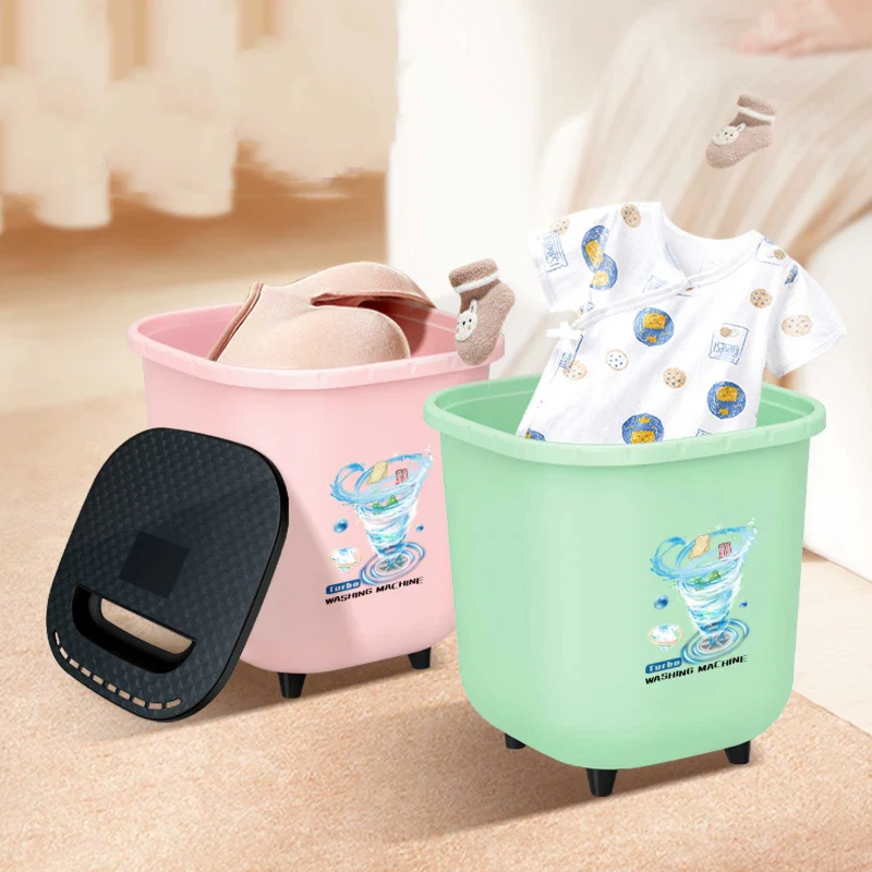 Mini Washing Machine Forward Reverse Rotation Automatic Power Off Portable Washer Turbo Laundry Machine