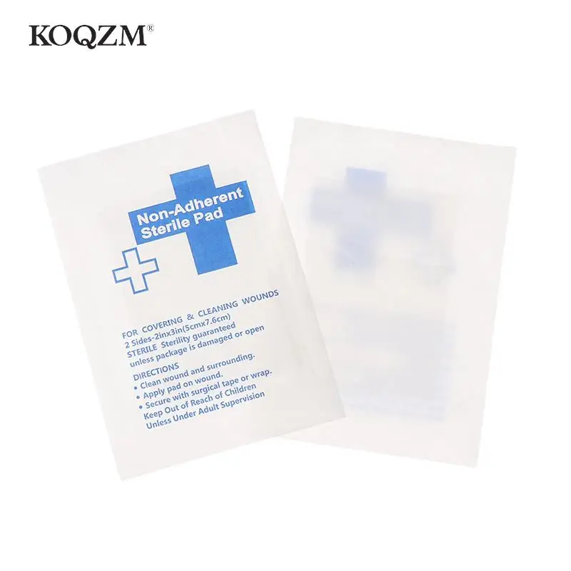 10Pcs Katoen Waterdicht Gaas Pad Non-Hechtende Pad Ehbo-kit Wondverband Tapes Steriele Medische Gaas Pad