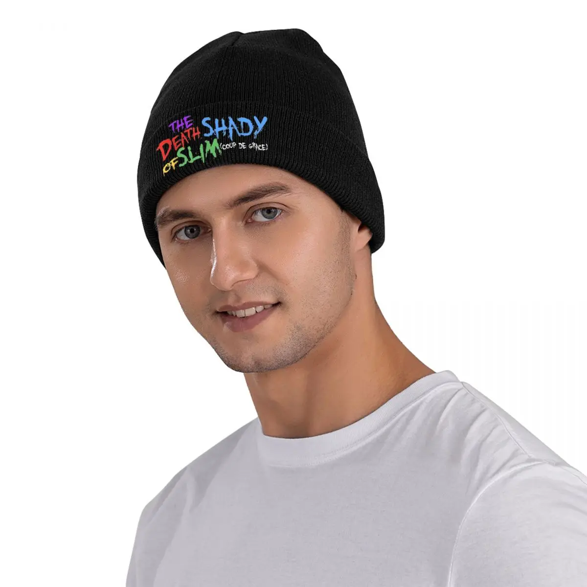 The Death Of Slim Shady Beanie Hats Eminem Trendy Caps Unisex Adult Kpop Knit Hat Winter Custom Elastic Beanie Hat