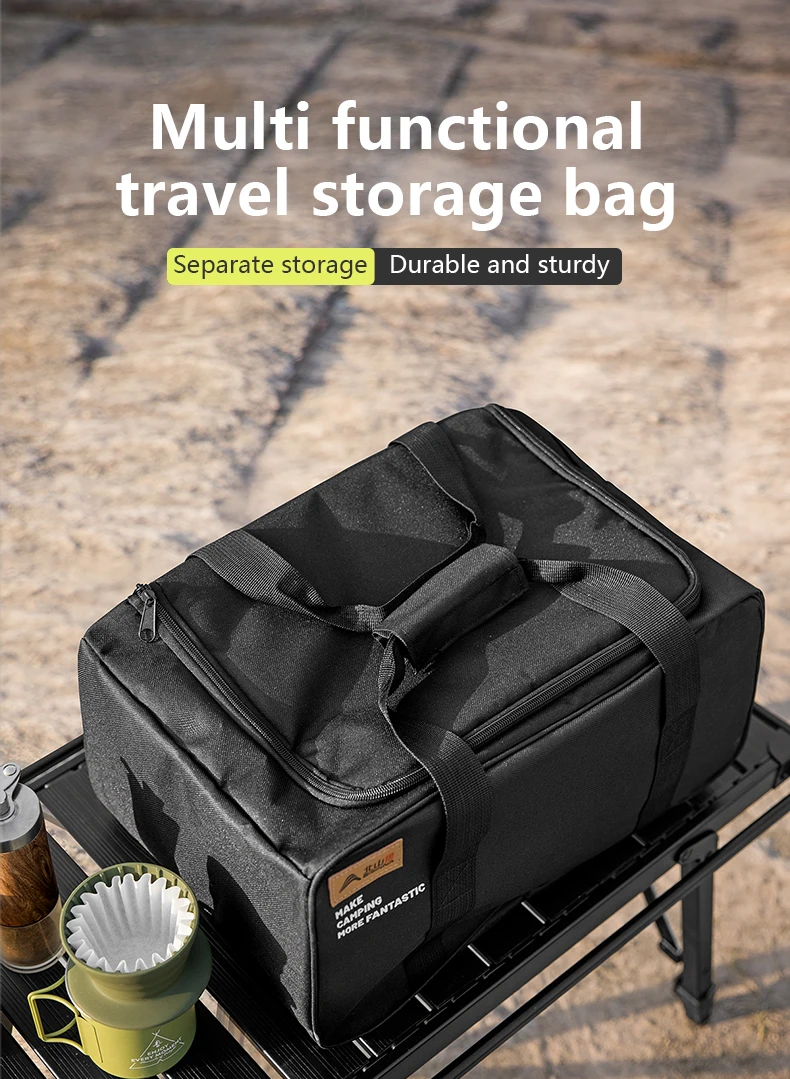 BISINNA Outdoor-Campingtasche, 26 l/30 l/42 l, faltbare Aufbewahrungstasche für Gastanks, Picknick-Kochgeschirrbehälter, Campingzubehör, verstellbare Trennwand – Detail 1