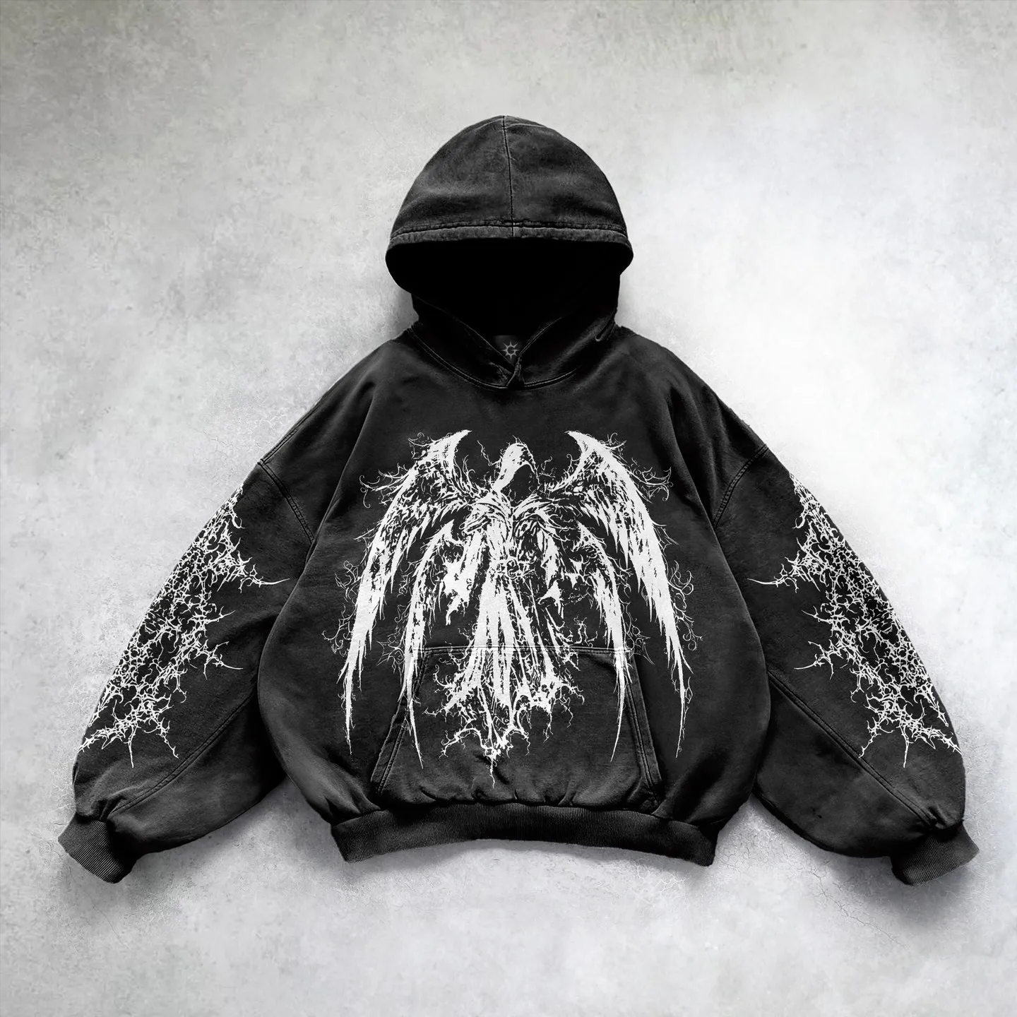 

Gesan gothic print hoodies women streetwear goth high street couples y2k tops harajuku oversized sweatshirt hoodie clothes