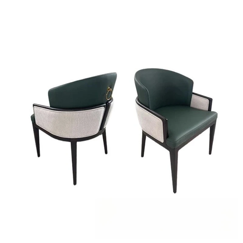 

Business negotiation back chair, soft leather chair, teahouse solid wood dining chair