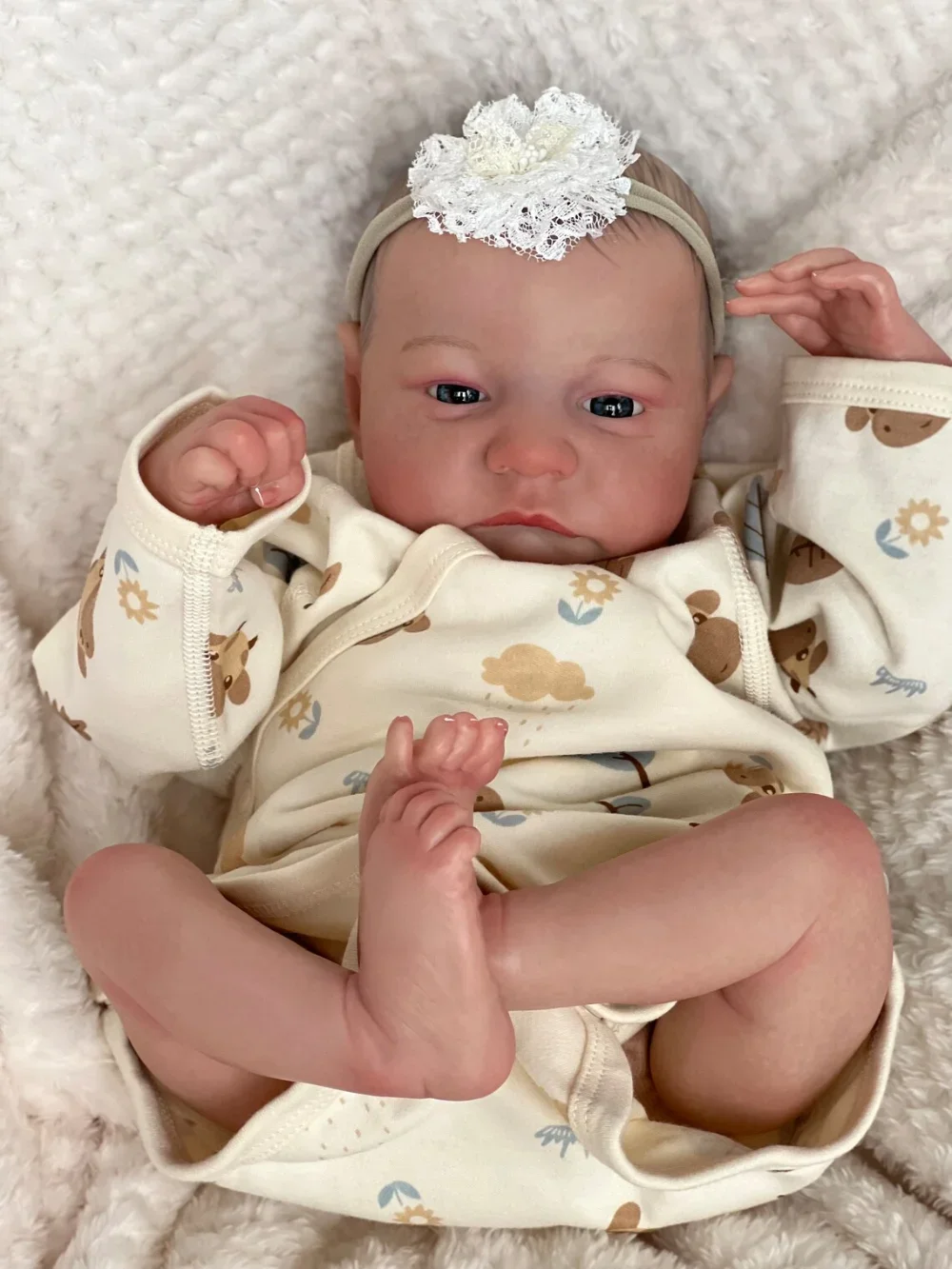 

18inch Reborn Baby Doll Already Painted Finished Doll Awake Levi Newborn Baby Size 3D Skin Visible Veins Collectible Art Doll