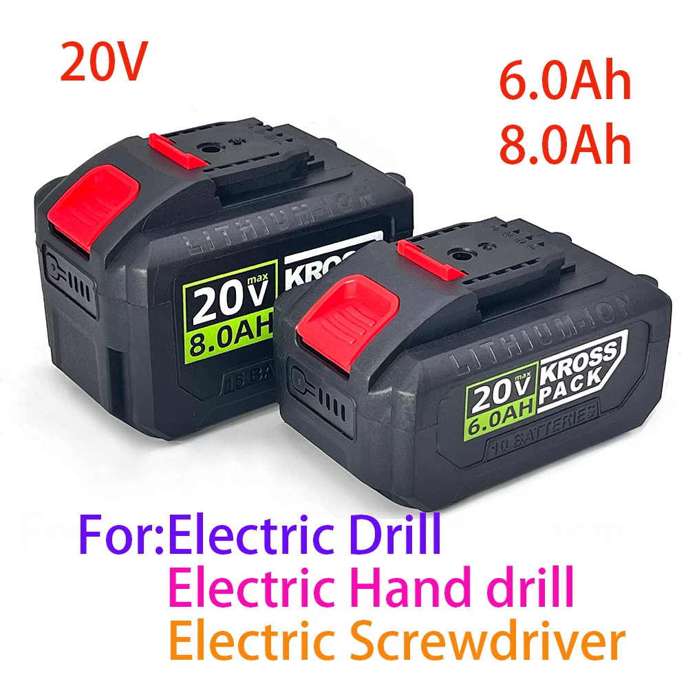 20V 6000mAh 100% New Universal Rechargeable Battery for Power Tools Electric Screwdriver Electric Pistol Drill