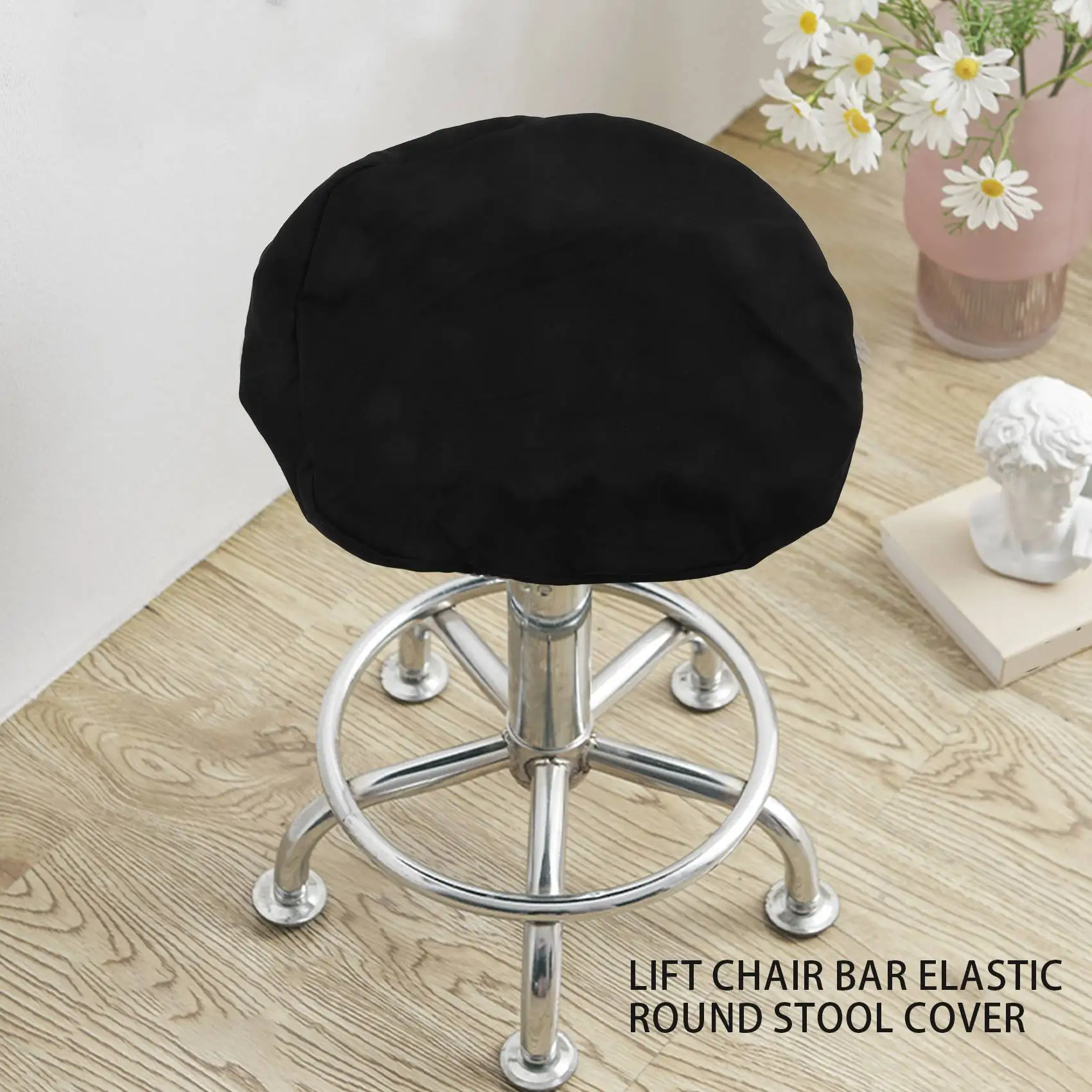 1PCS Round Bar Stool Cover Stretch Removable Elastic Chair Pad Protector for Home Office