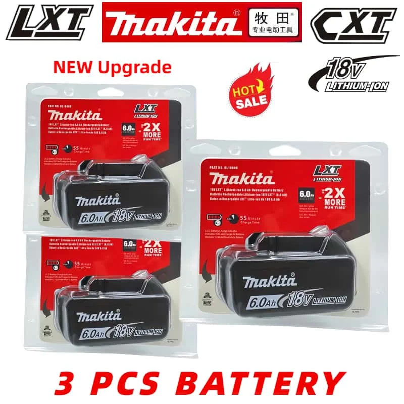 Makita Original 18V Battery 6Ah Rechargeable Power Tools Battery18V Makita with LED Li-ion Replacement LXT BL1860B BL1860 BL1850