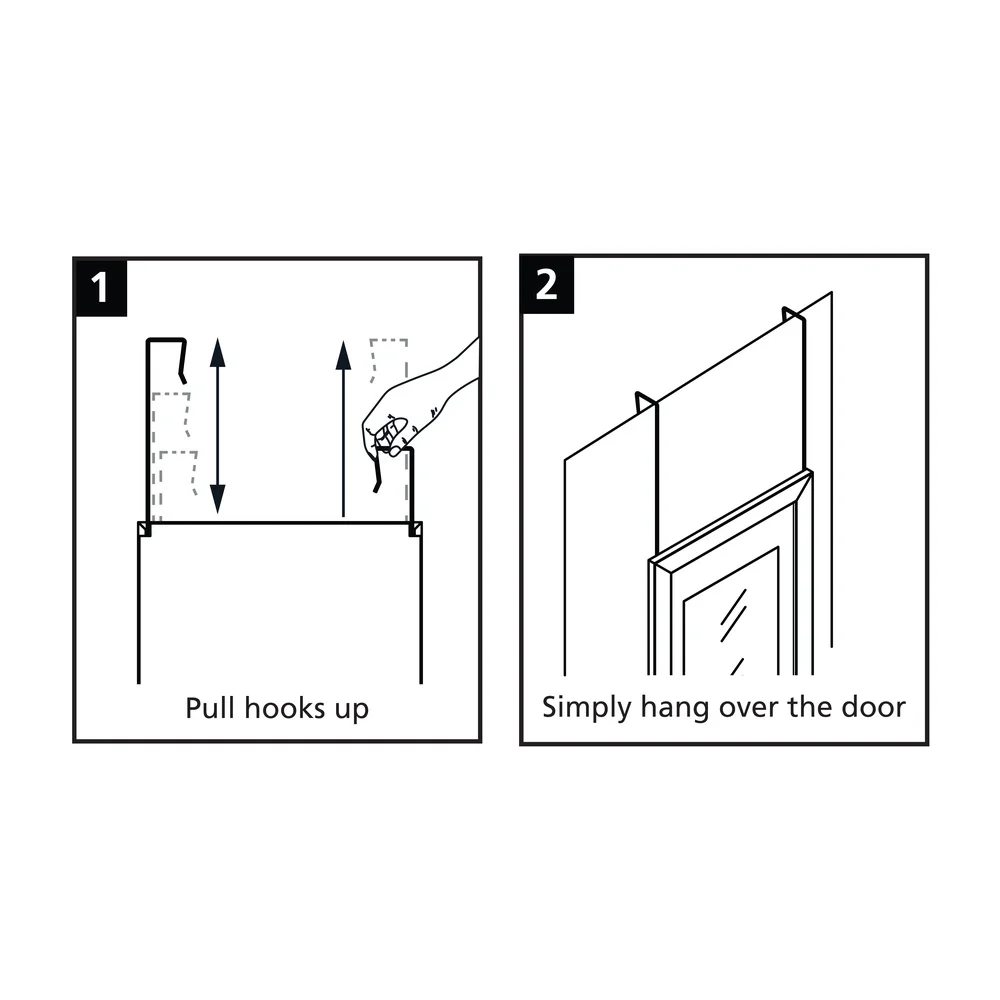 Зеркало над дверью 14,25 x 50,25 дюйма, черный, элегантный дизайн, прочные крючки, идеальные спальни, прихожие, шкафы, современная элегантность