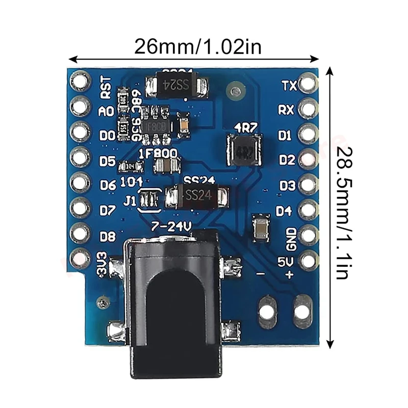 4pcs 7-24V DC Power Shield V1.1.0 for WEMOS D1 Mini Development Board DC Power Supply Screen Module