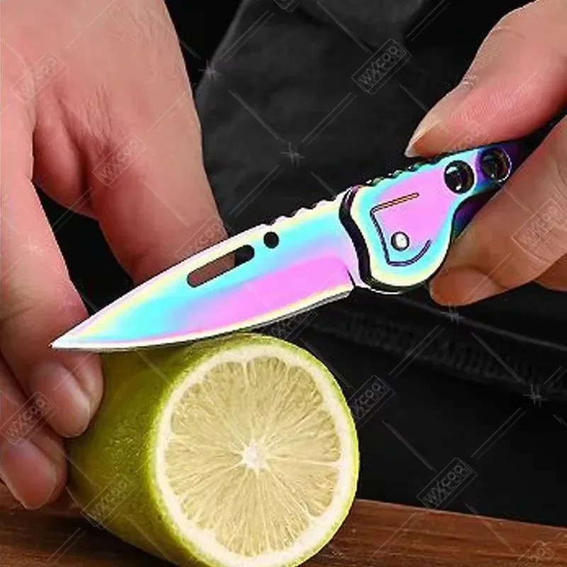 WXCOO Multifunctional Pocket Folding Knife With Keychain Portable Knife Stainless Steel Meat Cutter Boning Knife Fruit Peeler image 2