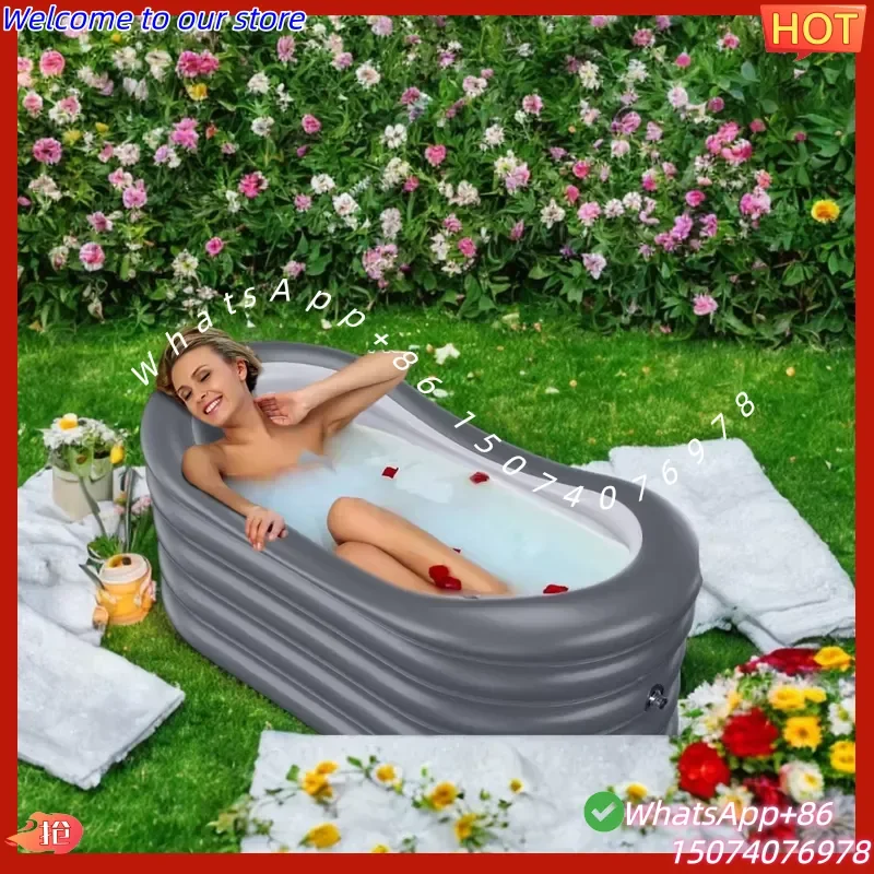 2026New Custom High Quality Portable PVC Inflatable Bathtub Foldable Tub Spa Designed with Backrest to Enjoy a Hot Bath or a