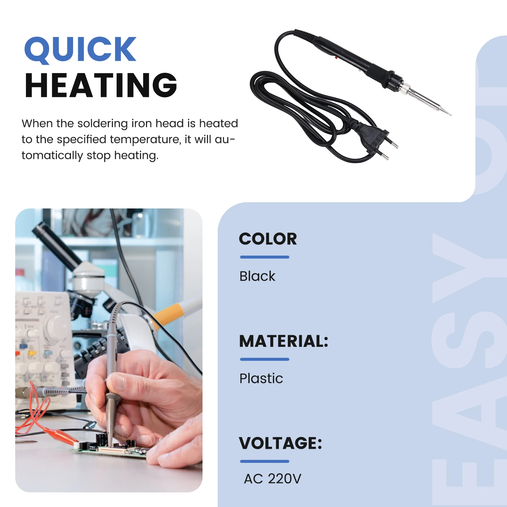 ABKJ-80W Digital Soldering Iron Kit LCD Display Adjustable Welding Solder Tin With Iron Tips Repair Tools EU PLUG