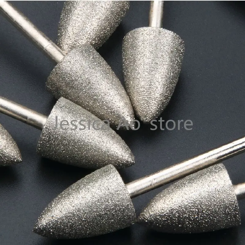 

6-17pcs 4-12mm Bullet Shape Diamond Grinding Head Cone Jade Carving Polishing Abrasive Tools Marble Peeling Burr Burnisher