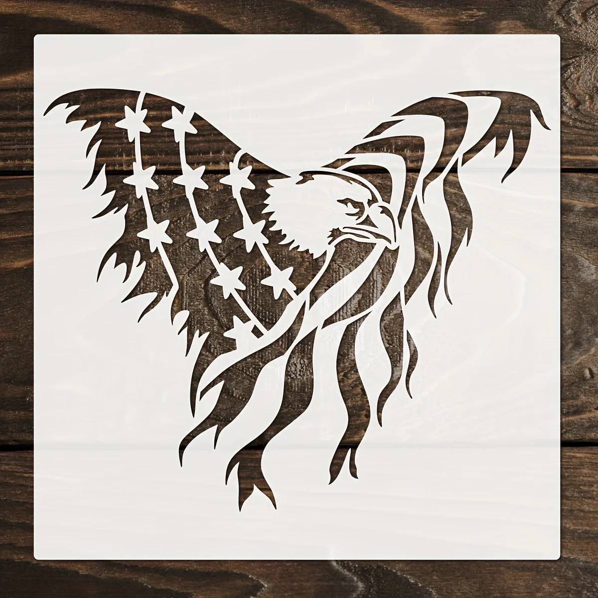 12/8Inch Eagle American Flag Stencil US Flag Mylar Drawing Painting Template on Bag Wall Furniture Airbrush