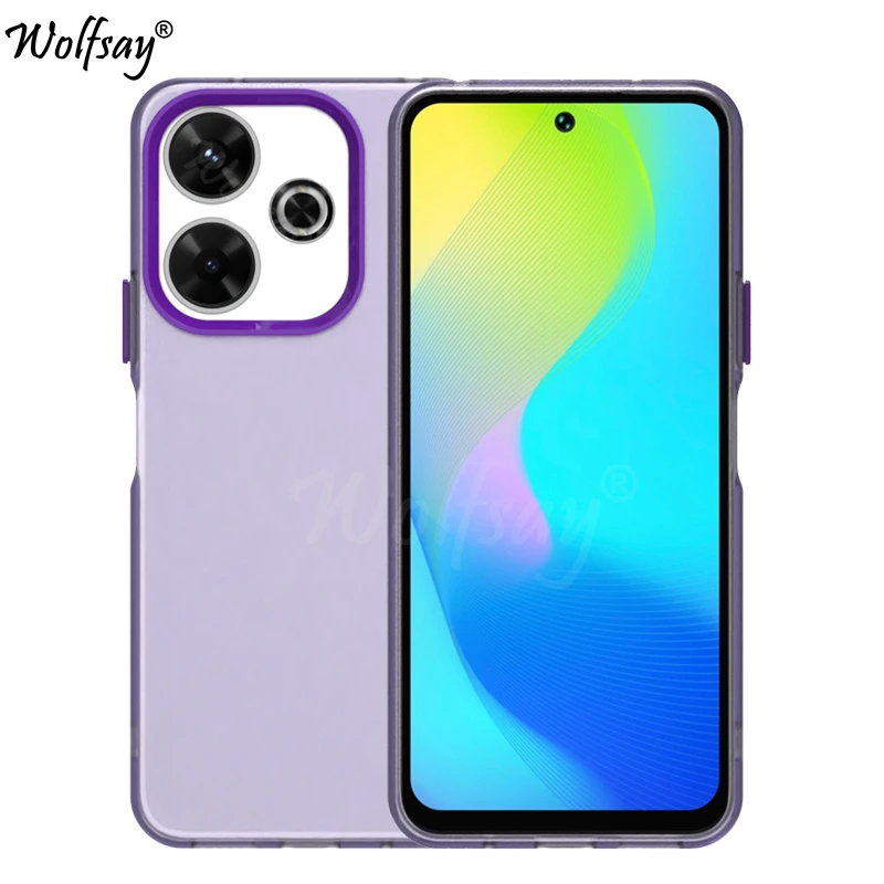 Anti-Drop Candy Color Phone Case For Xiaomi Redmi 13 Skin-Friendly Matte Transparent Case For Redmi 13 Case Cover For Redmi 13