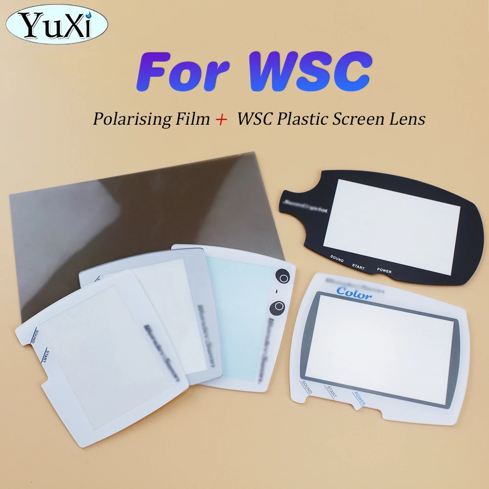 1Set For WSC Plastic Screen Lens & Polarized Polarizer Filter Film Sheet For BANDA Woderswan Backlit Screen Modify Kit