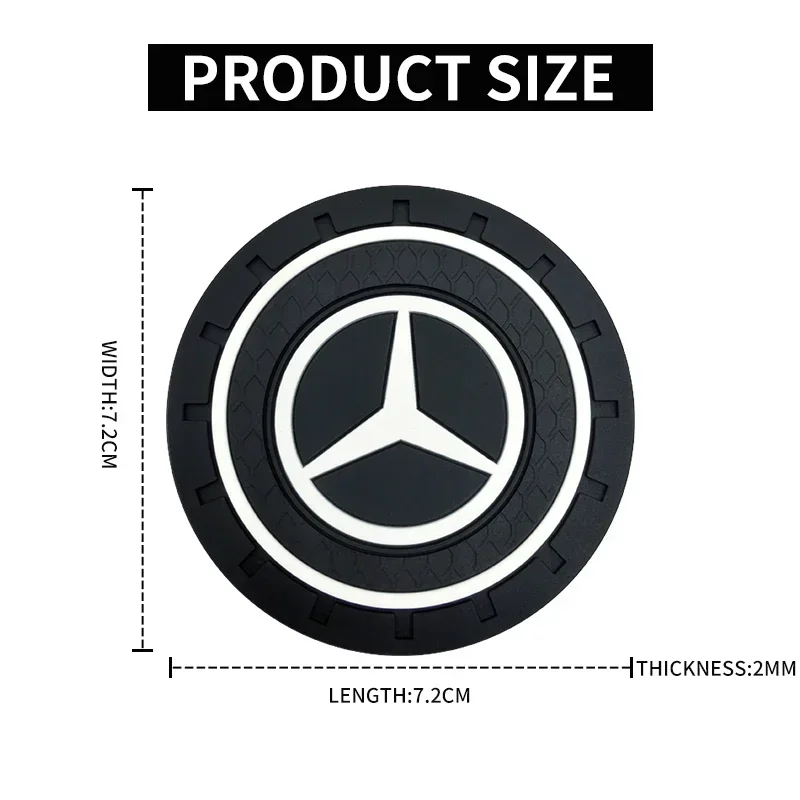 Car Anti-Slip Silicone Coaster Waterproof Water Cup Mat Drink Pad Accessories For Mercedes benz A B R G Class GLK GLA w204 W251