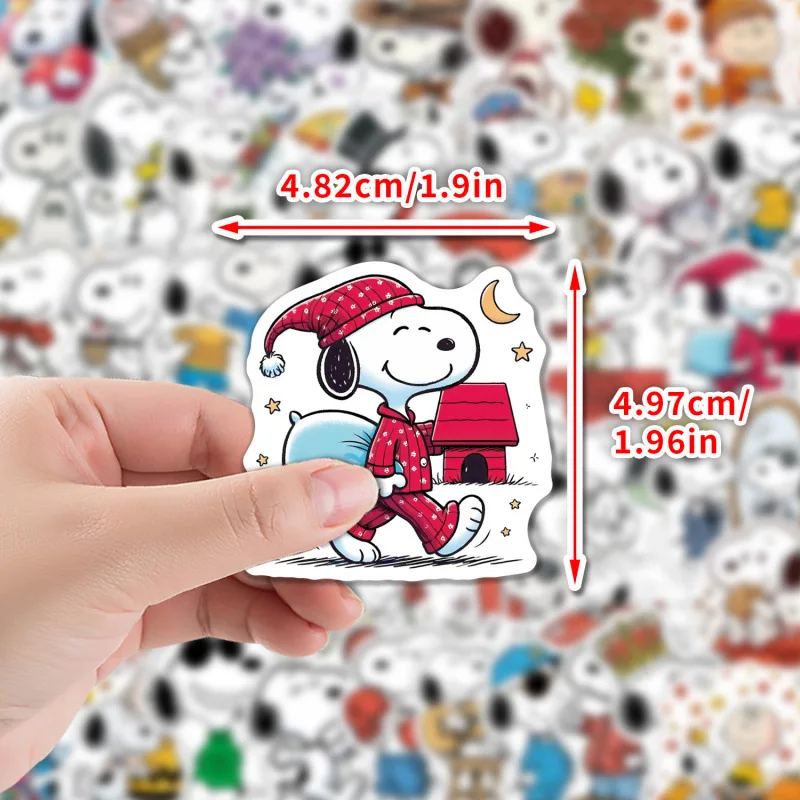 50pcs Kawaii Cartoon Snoopy Stickers Decorative Desk Laptop Scrapbook Luggage Stationery Cute Graffiti Sticker For Kids Gift
