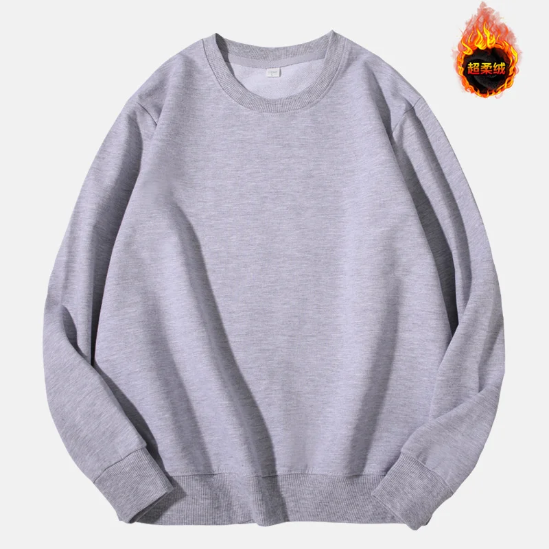 Sweatshirts quentes mulheres primavera inverno sólido o-pescoço manga comprida pullovers harajuku casual algodão 5xl streetwear roupas de casal