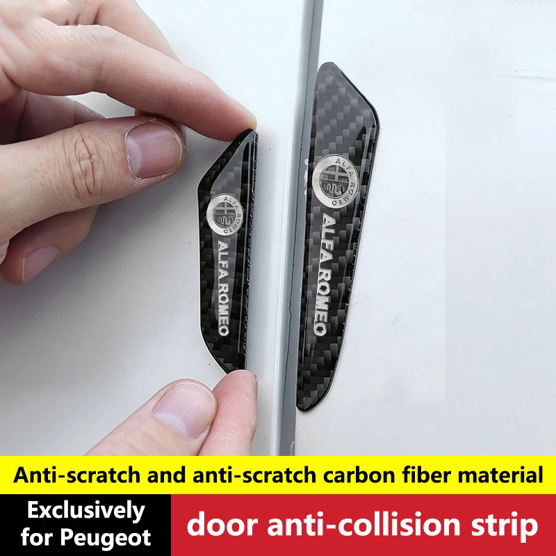 

4pc Car Door Edge Protective Stickers Carbon Fiber Anti-Collision Strip For Alfa Romeo Giulia Giulietta 159 156 MITO Stelvio 147