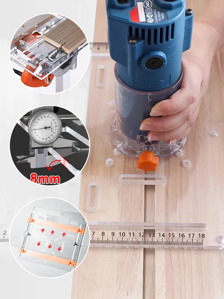 Router Table Saw Cutting Base Plate Acrylic Wood Router Flip Board Adjustable Trimming Machine Cutting Auxiliary Bottom Plate