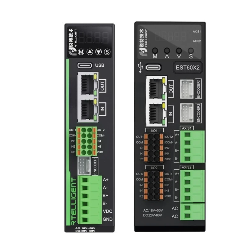 CoE Servo Closed Loop Stepper Driver, Single/Dual-Axis Field Bus Type, Compatible with Nema23 Nema24 Motors