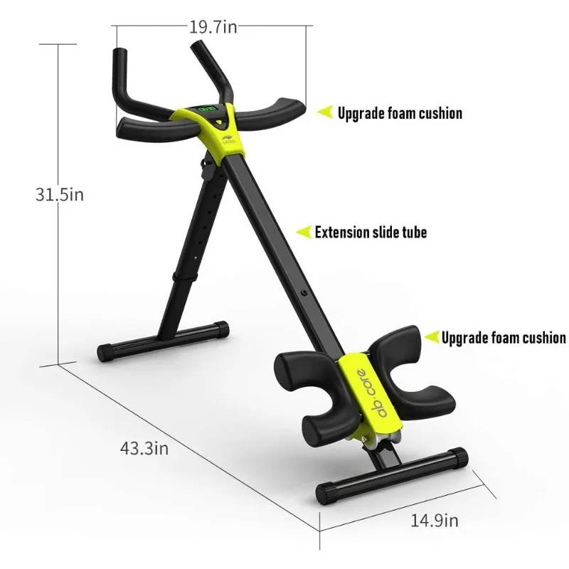 Leikefitness regolabile in altezza Ab Trainer addominale macchina per allenamento per tutto il corpo vita Cruncher Core Toner gambe cosce glutei