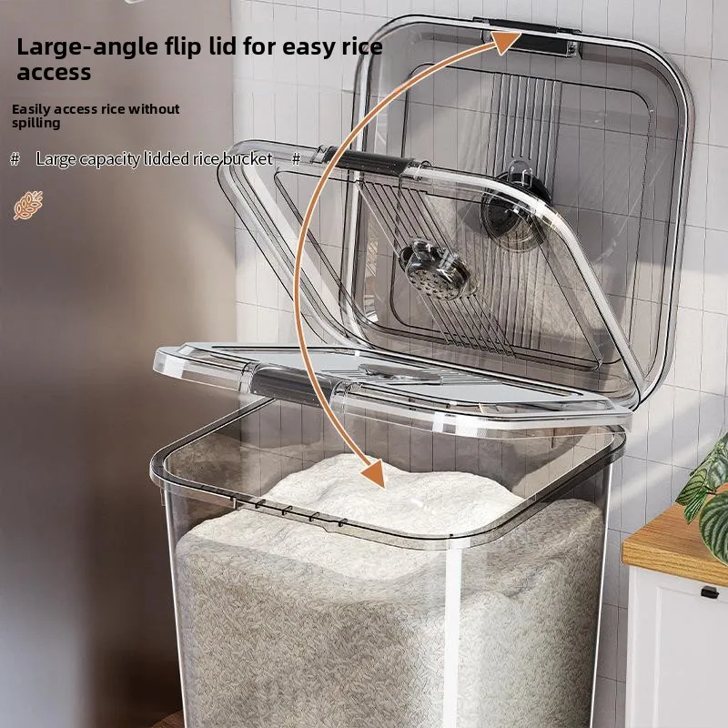 

Герметичный контейнер для хранения риса и муки, защищенный от влаги и вредителей, новый, 2025 года, для домашнего использования, вместимость 50 кг