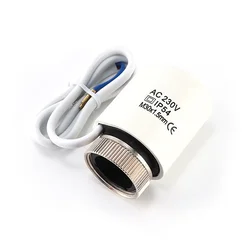 Actuador térmico eléctrico IP54 para calefacción por suelo radiante, válvula termostática de radiador, Cable de 230 M, CA 1,5 V, normalmente cerrada M30 * 0,9mm