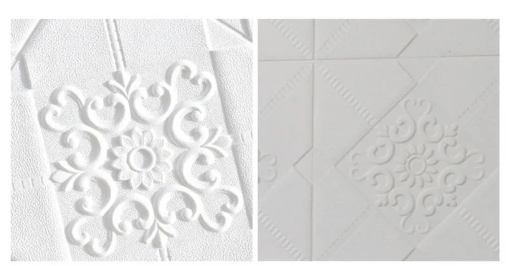 

35*35cm 3D Foam Ceiling Waterproof Self-adhesive Wall Stickers Anti-collision Peel and Stick Background Wallpaper Bed Room Decor