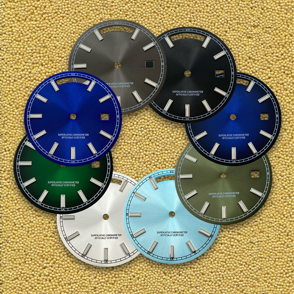 31mm S Logo Dial Suitable for 8285 Movement Green Luminous Day And Date Dial Watch Accessories Repair Tool  Latest styles