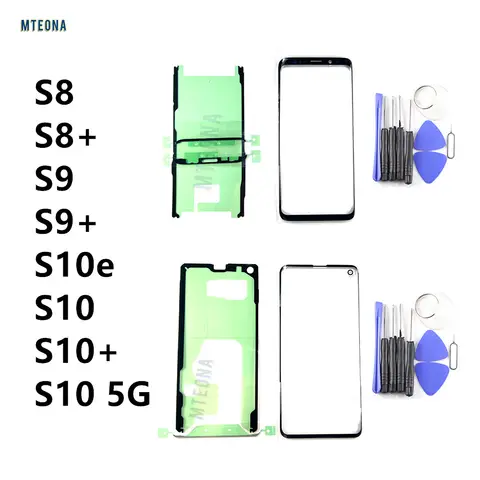Verre externe de remplacement pour Samsung Galaxy S8 S9 S10 Plus S10E S10 +, écran tactile LCD, lentille avant + outil