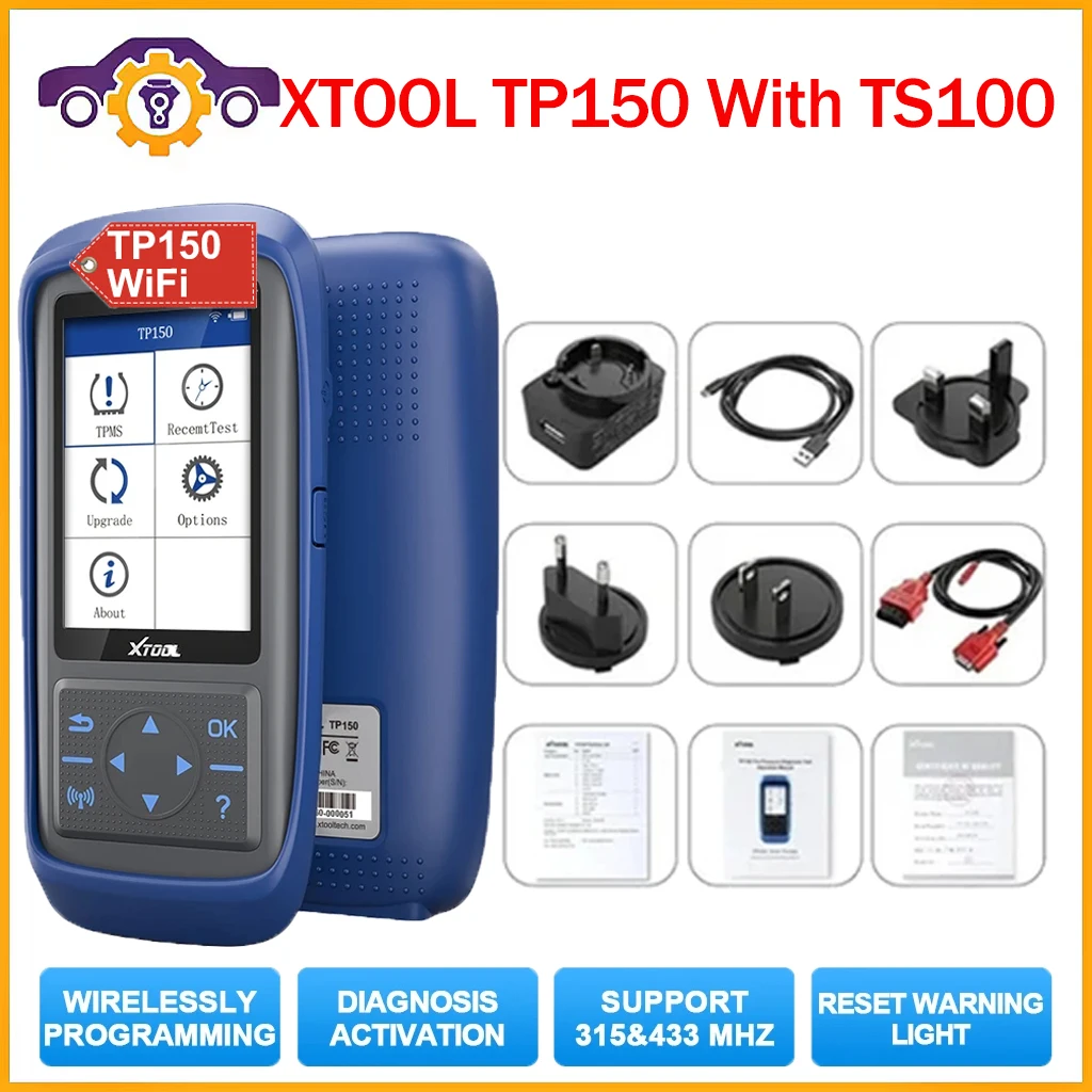 

XTOOL TP150 WiFi Tire Pressure Diagnostic Tool With TS100 Activate All Sensor Work On 315 433MHz Tire Unlimited TPMS Programming