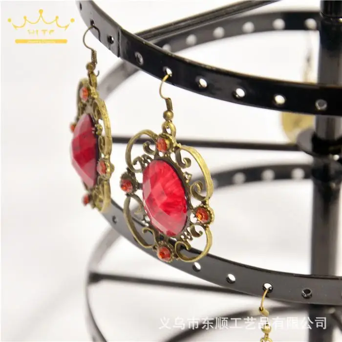 Creative Iron Art Earring Holder Rotatable Spacing Adjustable Jewelry Display Shelf Earring Decorative Frame 3/4/5Layer