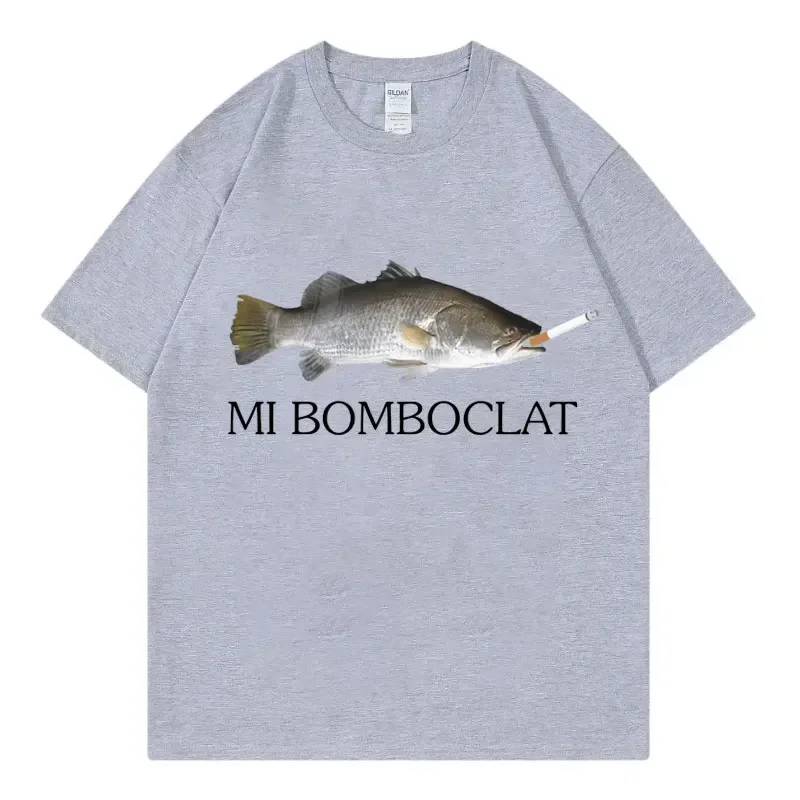 Funny Bomboclat Fish Meme T-shirt High Street Fashion Trend Y2k Short Sleeve T-shirts Women Harajuku Vintage Style T Shirts