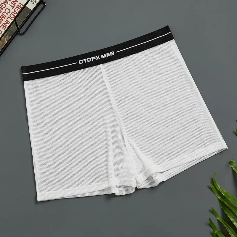 2-Pack Boxershorts Men Transparent Mesh Sexy Mens Panties