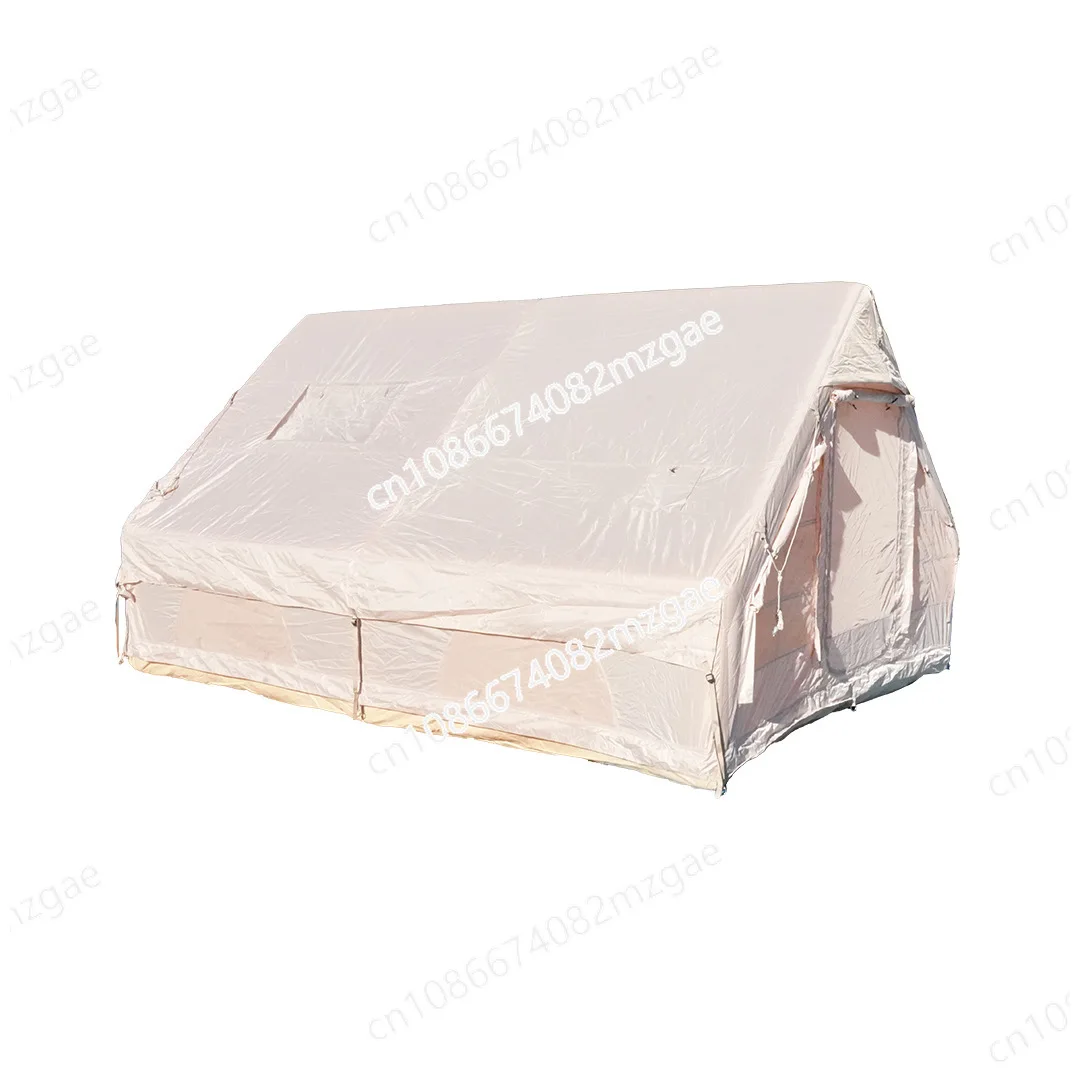 12㎡ Auto-Inflate Camping Shelter - Waterproof 300D Oxford Fabric Tent for Family Travel with Quick-Release Valves