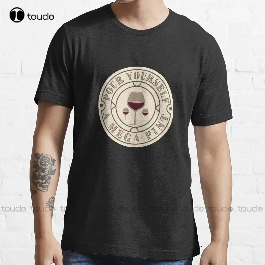Pour Yourself A Mega Pint Of Wine Trending T-Shirt Shirts For Men Oversized Graphic T Shirts 100% Cotton Xs-5Xl Size Retro