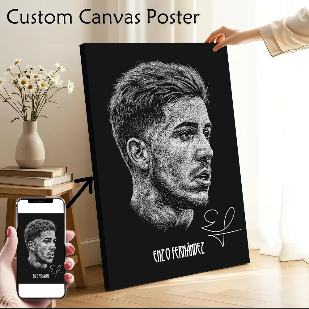 Pôster de Arte em Tela Enzo Fernández, Imagens Personalizáveis, Pintura em Tela para Decoração de Casa Temática e Especializada
