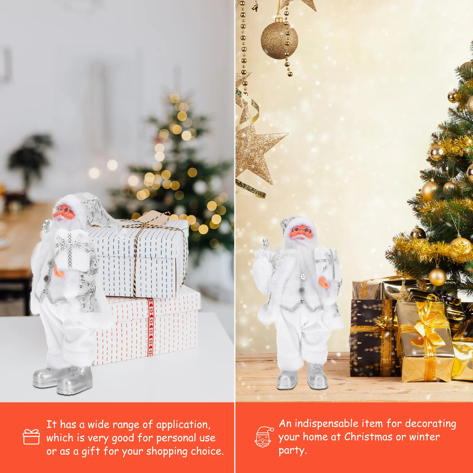 

1Pcs Resin Santa Ornament for Christmas Decor Desktop Holiday Display Festive Party Decoration Cute Xmas Resin Craft