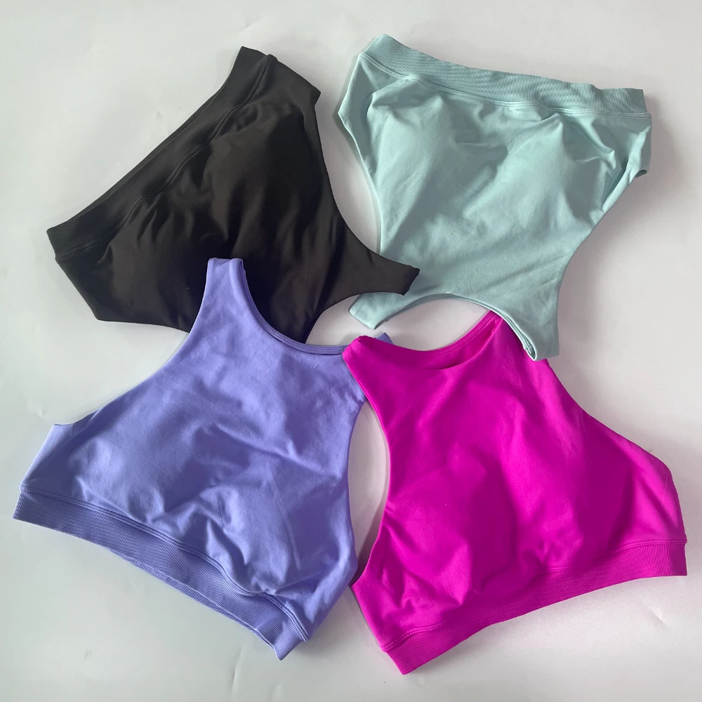 Pericic 2-teiliges Set Damen Racer Sport-BH High Waist Scrunch Bum Seam Yoga Leggings Sportanzug Fitnesskleidung Outfit Yoga-Set – Detail 10